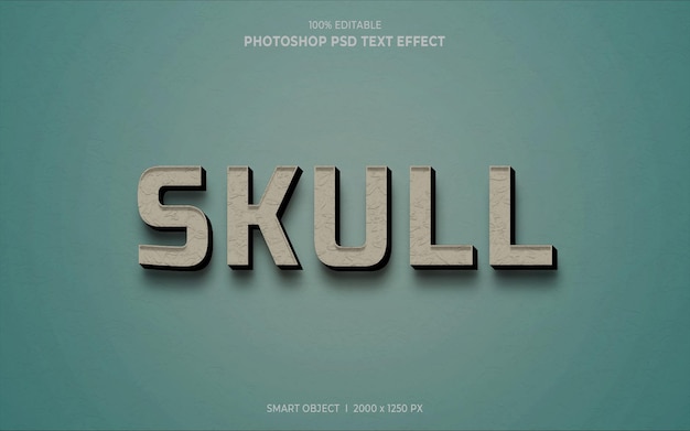 Skull 3d editable psd text effect