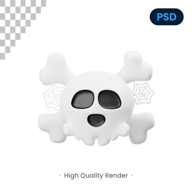 PSD skull 3d icon premium psd