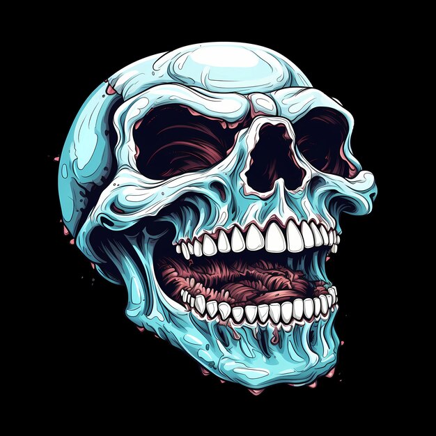 PSD skull art illustrations for stickers tshirt design poster etc