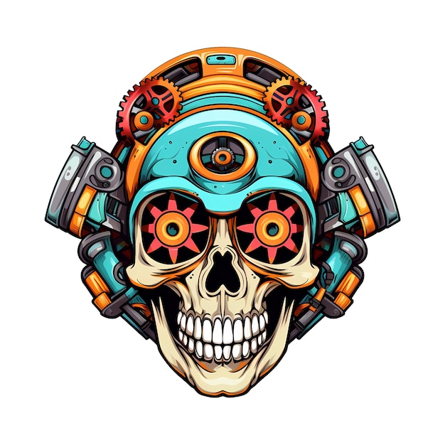 PSD skull art illustrations for stickers tshirt design poster etc