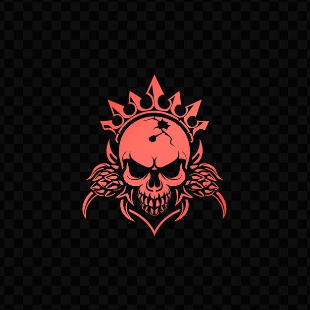 PSD skull on a black background