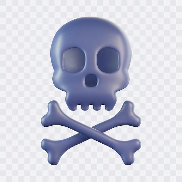 PSD skull and crossbone 3d icon