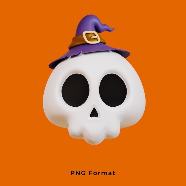 PSD skull halloween on png background