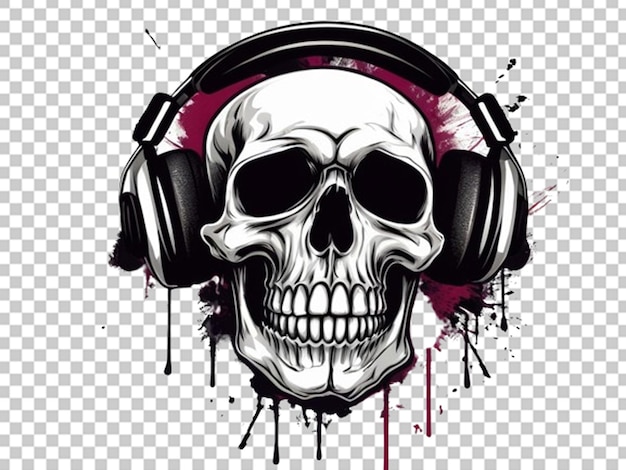 Skull in headphones