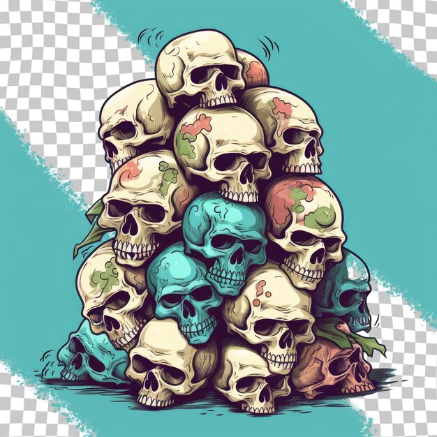 PSD skull heap transparent background