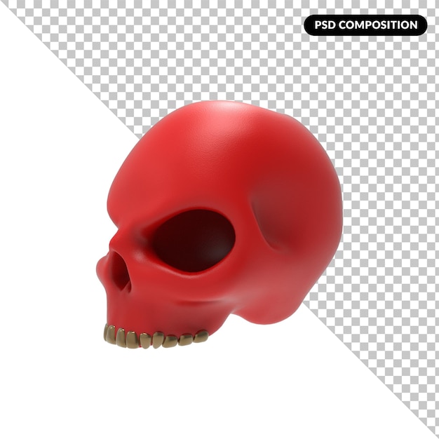 Skull isolated 3d rendering