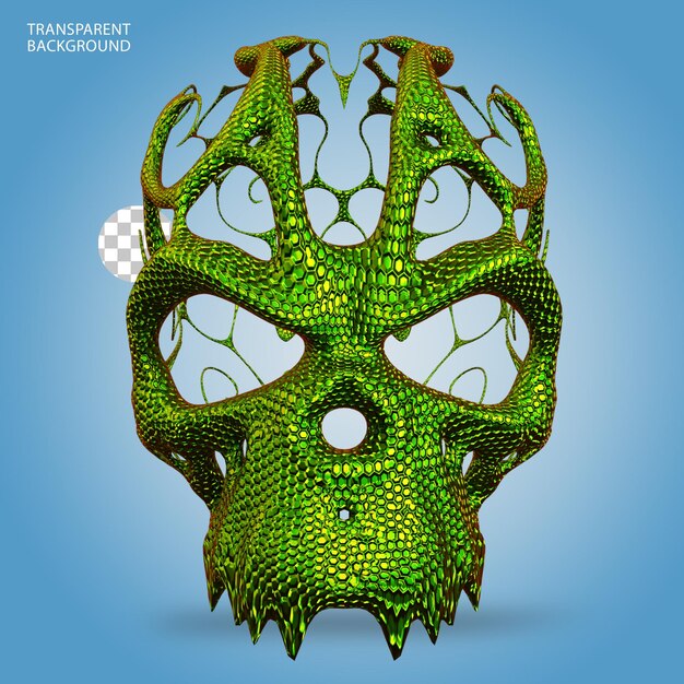PSD Иллюстрация изолированной 3d-рендеринговой маски черепа