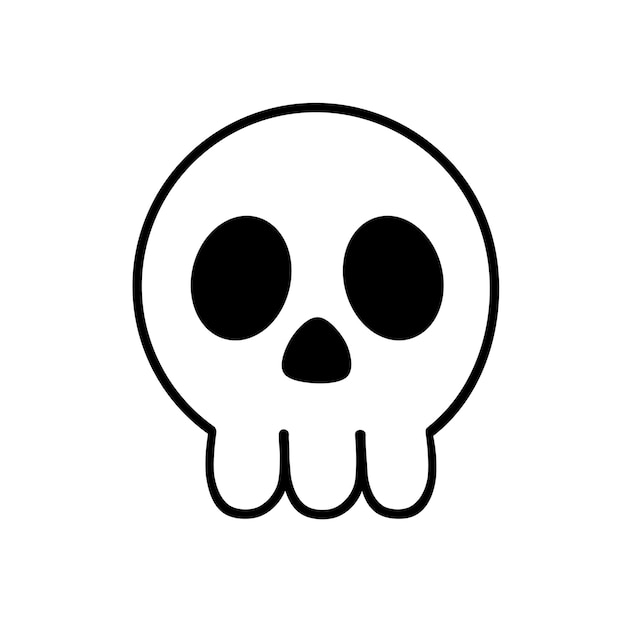 skull outline hand drawn drawing