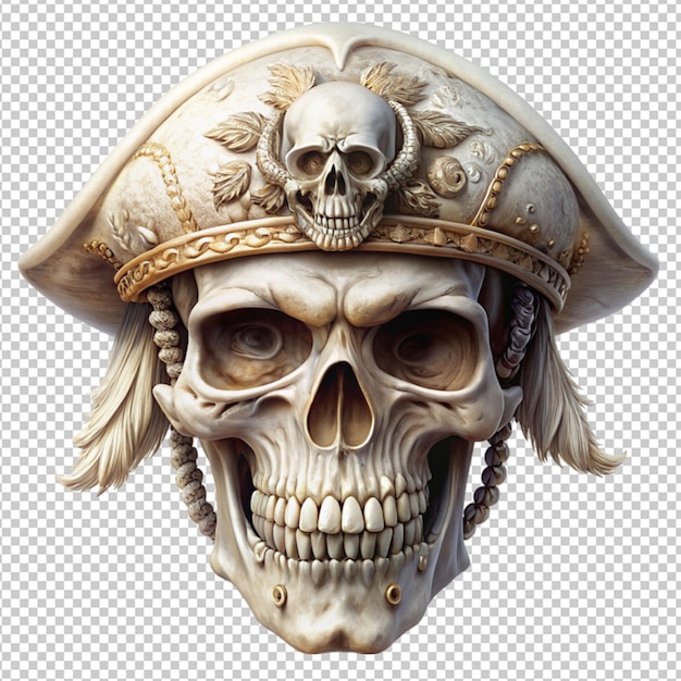 Skull pirate on transparent background