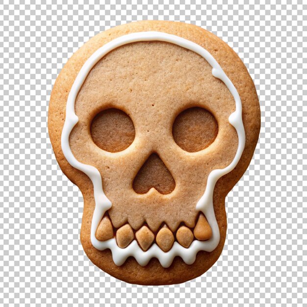 PSD skull shape cookies on transparent background