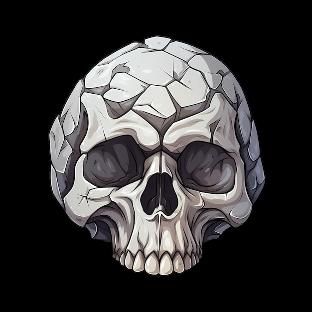 PSD skull stone art illustrations for stickers tshirt design poster etc