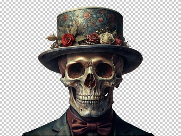 Skull wearing a top hat