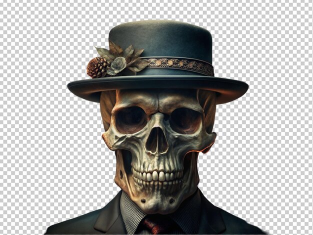 PSD skull wearing a top hat