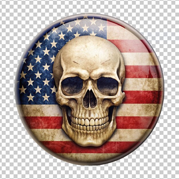 PSD skull with american flag