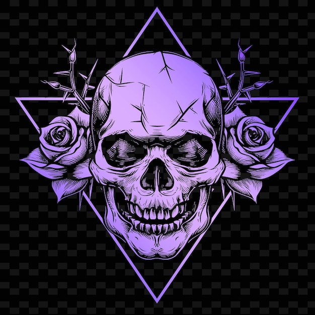 PSD a skull with flowers and a star that says quot star quot on it