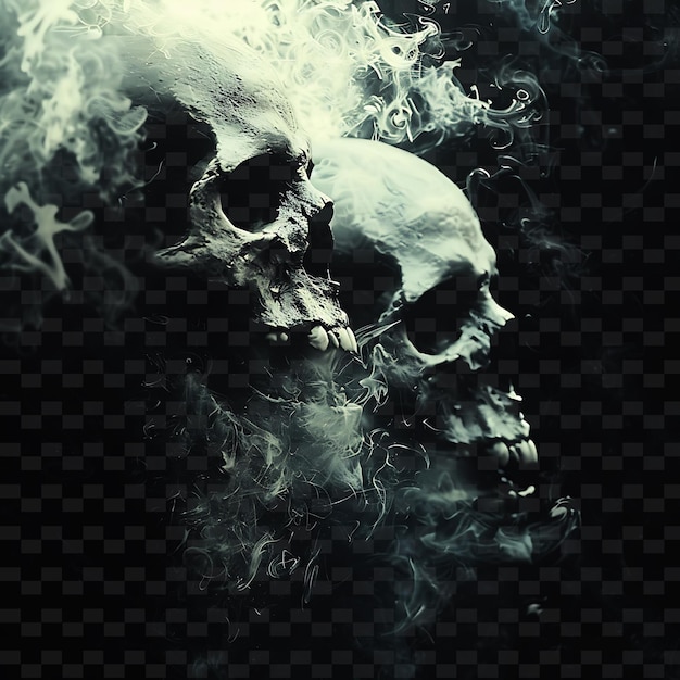 PSD a skull with smoke coming out of it