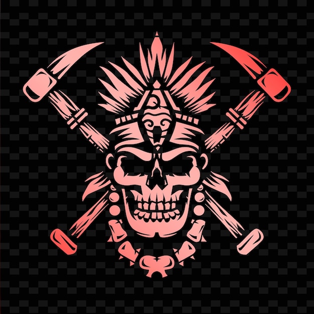 PSD a skull with a sword and swords on it