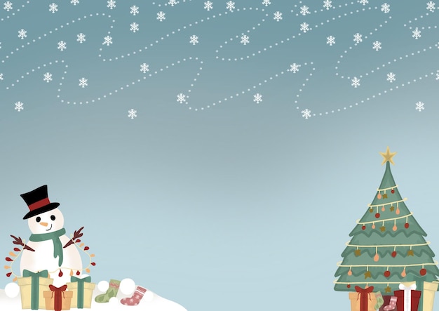 PSD sky blue christmas border