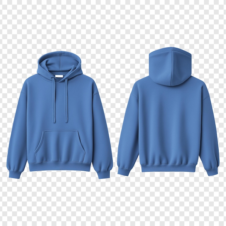 PSD sky blue hoodie mockup geïsoleerd op een doorzichtige achtergrond