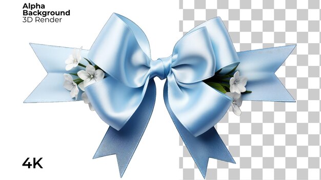 PSD sky blue ribbon for birthday isolated transparent background png