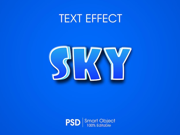 PSD sky teksteffect gratis psd-bestanden