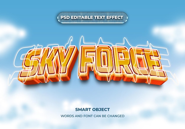 Эффект стиля текста skyforce