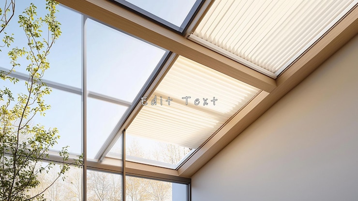 PSD skylights with integrated blinds allowing natural light