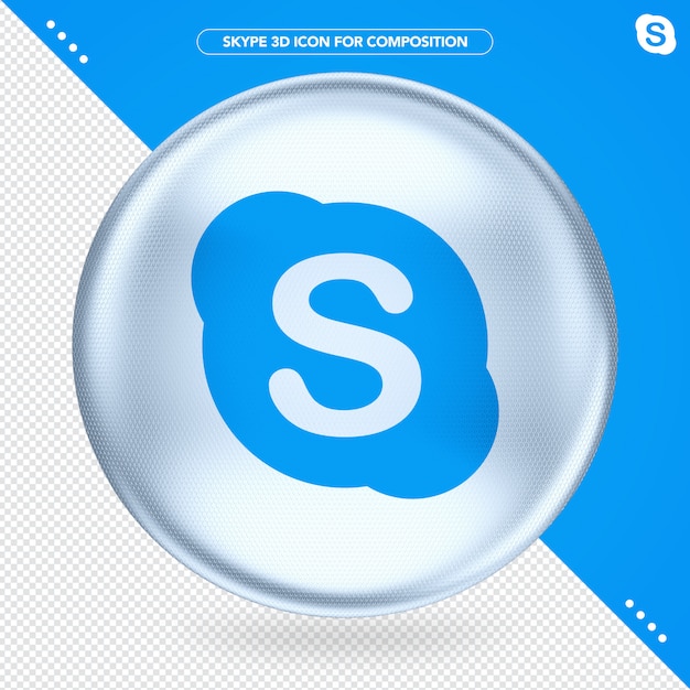 PSD skype 3d ellisse bianco