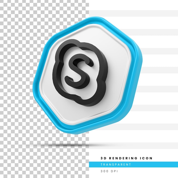 Skype 3d render icon