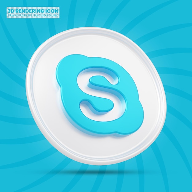 Skype 3d rendering icon