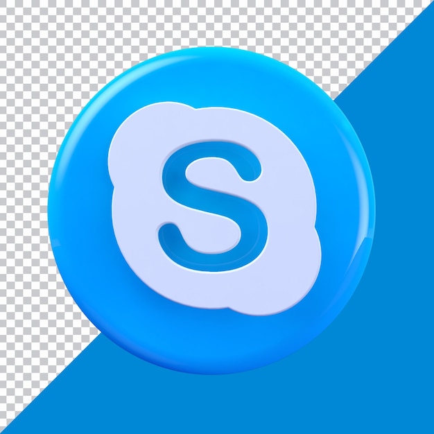 PSD skype circle 3d icon render