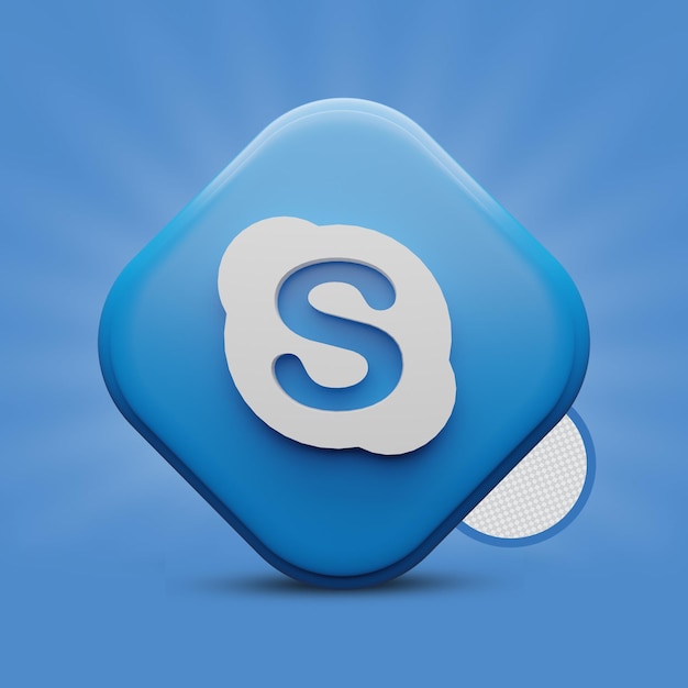 Skype Icon 3D Render