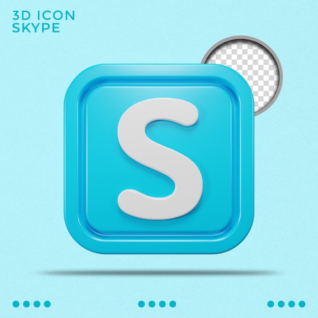 Skype icon 3d rendered social media icon isolated icon smart object