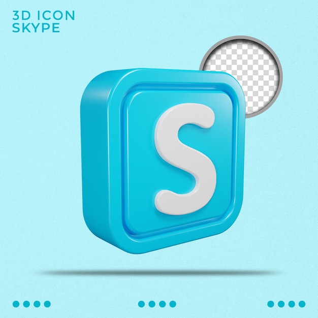 PSD skype icon 3d rendered social media icon isolated icon smart object