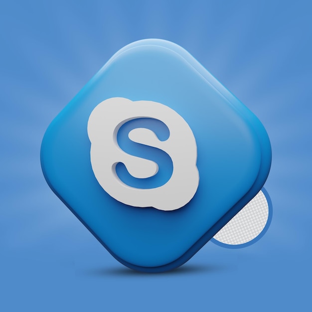 Skype Icon 3D Rendering