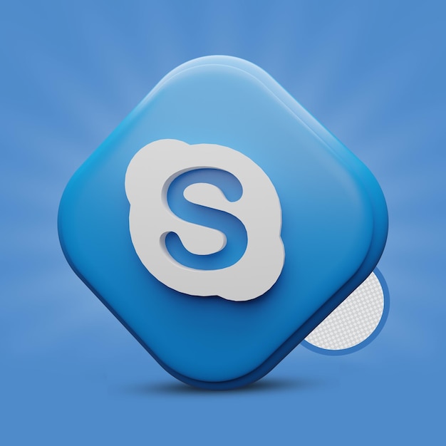 PSD rendering 3d dell'icona skype