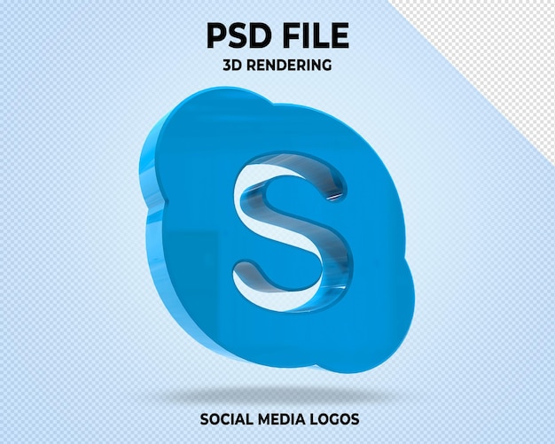 PSD skype icon 3d social media