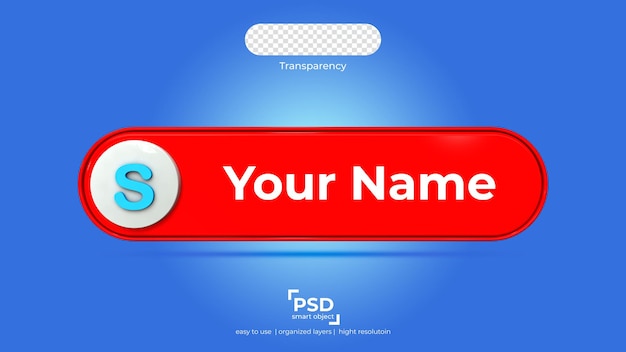 skype icon best 3d render on isolated background with red