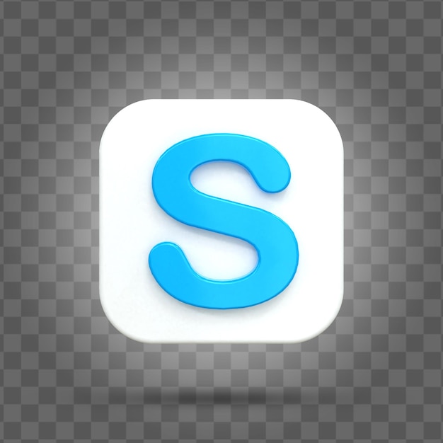 PSD skype kleurrijk glanzend logo en pictogramontwerp voor sociale media