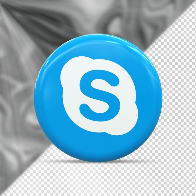 PSD skype kolorowe błyszczące logo i projekt ikony mediów społecznościowych