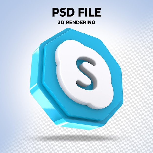 PSD Логотип skype в 3d стиле