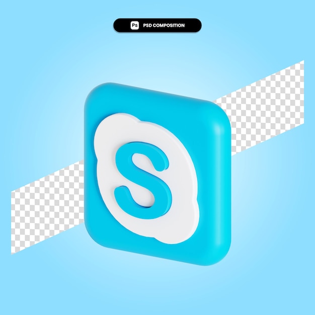 L'applicazione logo skype 3d rende l'illustrazione isolata