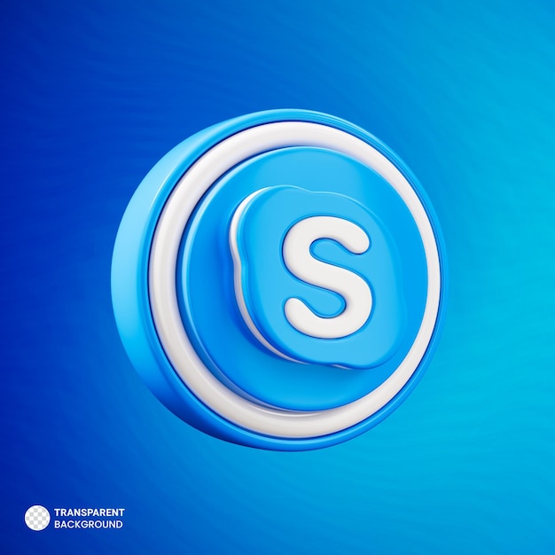 PSD skype pictogram 3d-rendering geïsoleerd