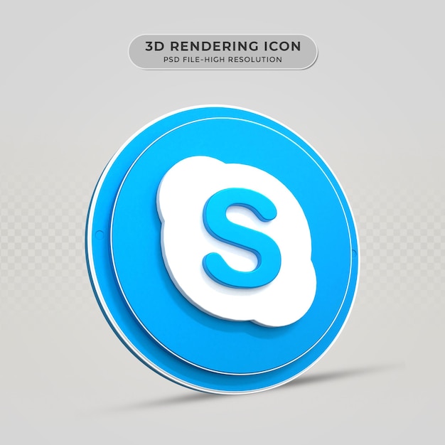 PSD icona di rendering 3d di skypee