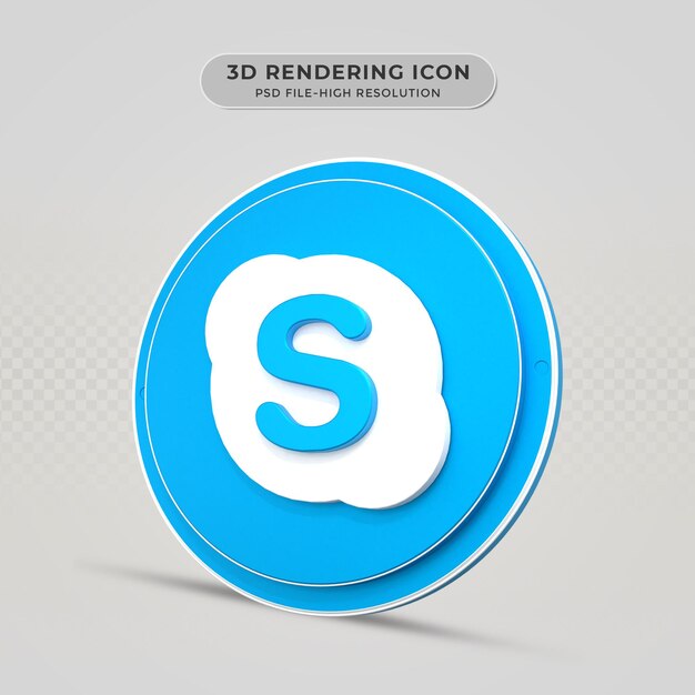 PSD skypee 3d rendered icon