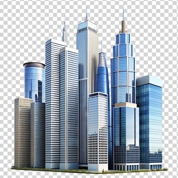 Skyscrapers isolated on transparent background