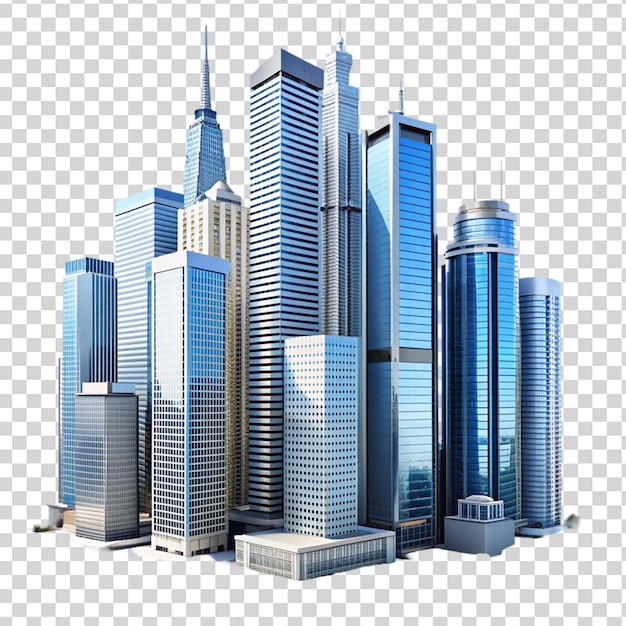 PSD skyscrapers isolated on transparent background