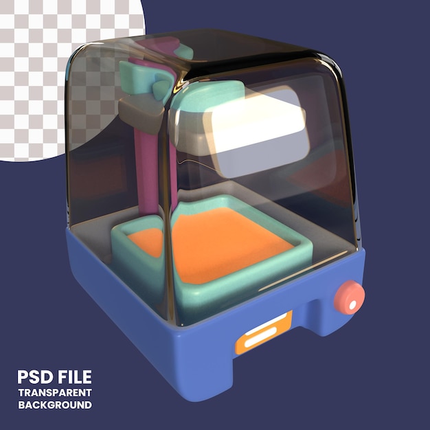 PSD icona dell'illustrazione 3d della stampante 3d sla