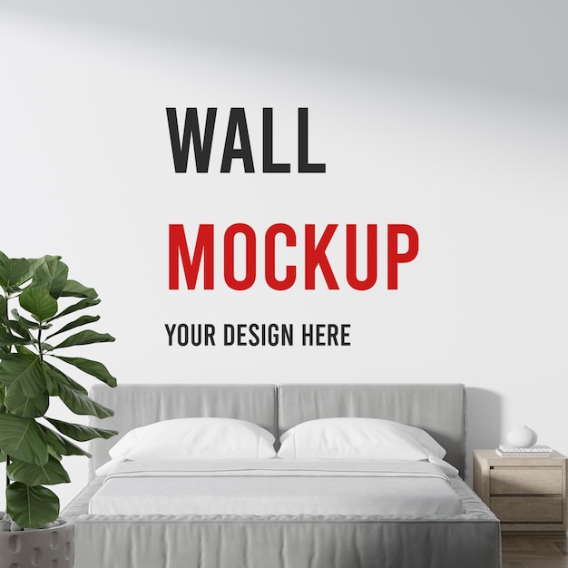 Slaapkamer blinde muur mockup