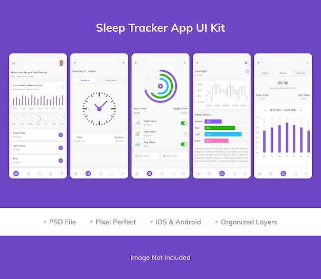 PSD slaaptracker-app ui-kit